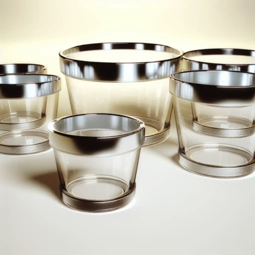 Szklane miarki do mierzenia składników