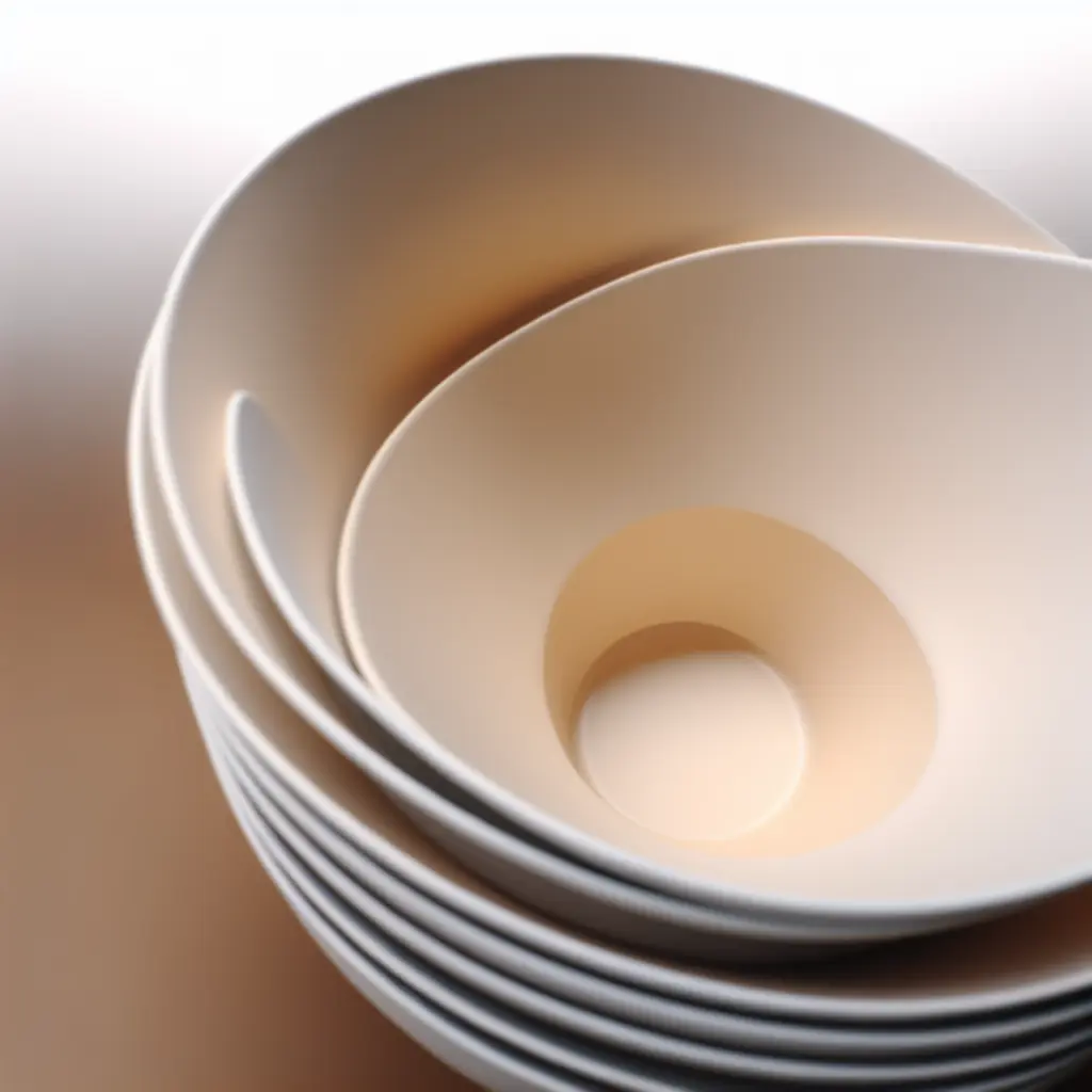 Ceramiczne miski do sałatek w odcieniu beżu